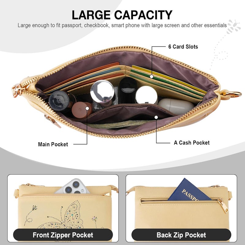 KITEVIUN Wristlet Wallets Clutch Purses for Women, Slim RFID Blocking Cell Phone Wallet Purse with Credit Card Holder - Image 3